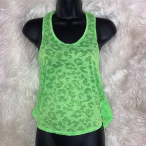 🌼Leopard Burnout Neon Green Swing Tank